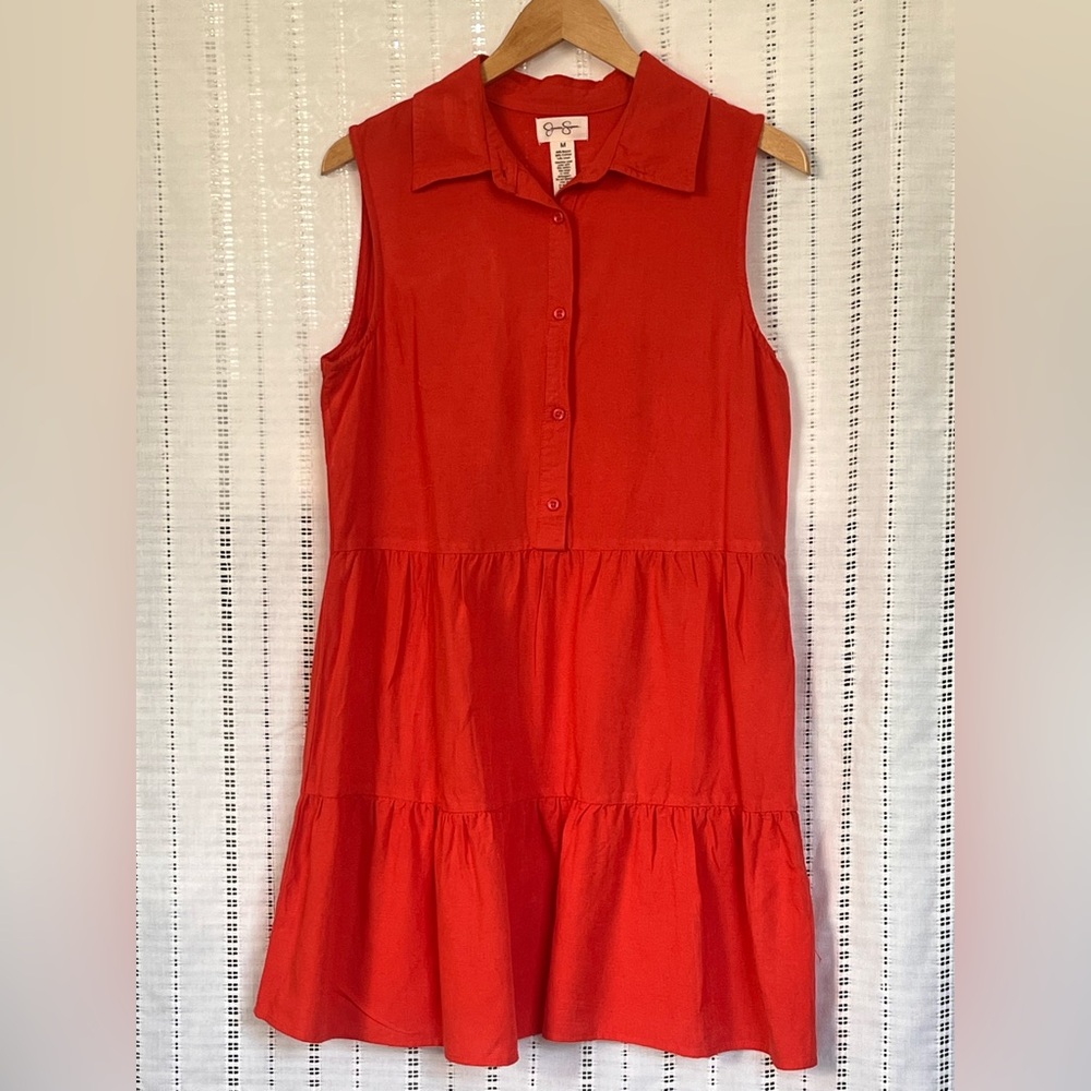 Jessica Simpson deep orange/Red Button-Up Dress size medium EUC